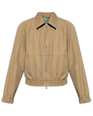 Dries Van Noten Zip-Up Striped Reversible Jacket - Natural