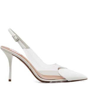 Alaïa Le Cœur 90 Slingback High-Heeled Sandals - White