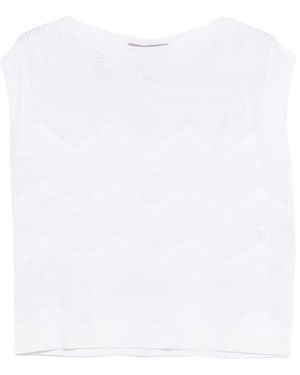 D.exterior Chevron Tank Top - White