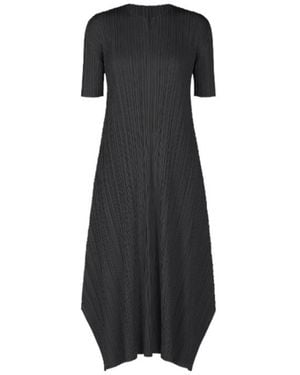 Pleats Please Issey Miyake Short-Sleeved Dress - Black