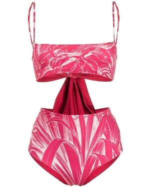RED Valentino Draped Cut-Out Swimsuit - Pink
