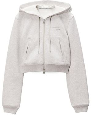 Alexander Wang Embellished Zip-Up Hoodie - White