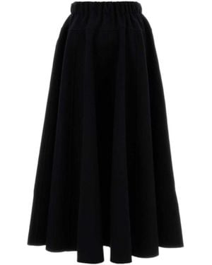Extreme Cashmere Venus Flared Knitted Skirt - Black