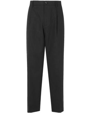 Department 5 Button-Detail Casual Trousers - Black