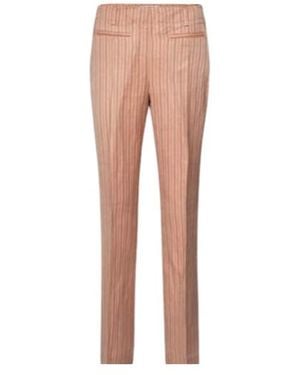 Acne Studios High-Rise Straight Linen-Blend Pants - Multicolor