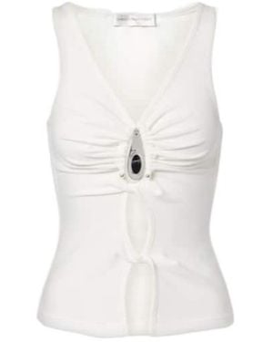 Christopher Esber Cutout Ribbed-Knit Top - White