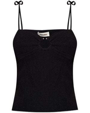 Nanushka Savera Ribbed Top - Black