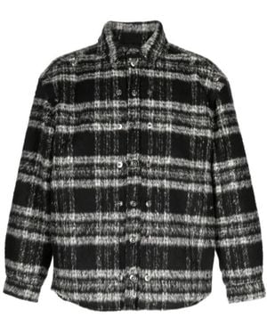 Y. Project Textured Stripe-Pattern Shirt Jacket - Black