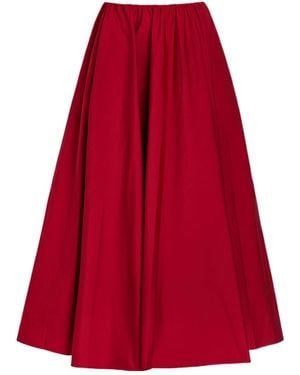 STAUD Versatile Minimalist Midi Skirt - Red