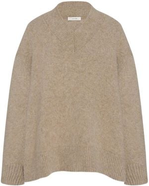 The Row Fayette V-Neck Ribbed-Knit Jumper - Natural