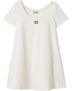 Miu Miu Jersey Mini-Dress - White