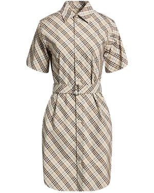 Burberry Printed Shirt Dress - Natural