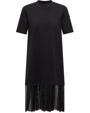 Moncler Layered Short Sleeved Midi Dress - Black