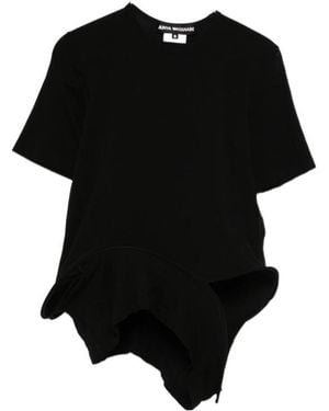 Junya Watanabe Structured-Hem T-Shirt - Black