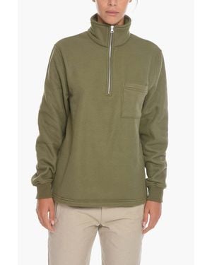 Samsøe & Samsøe Half-Zip Chest-Pocket Sweater - Green