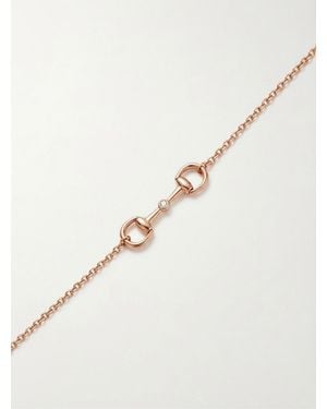 Gucci Horsebit Diamond 18K Chain Bracelet - Natural