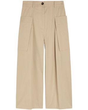 Loewe Cotton-Silk Blended Pants - Natural