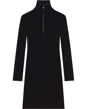 Courreges Courrèges Zipped Mockneck Dress - Black