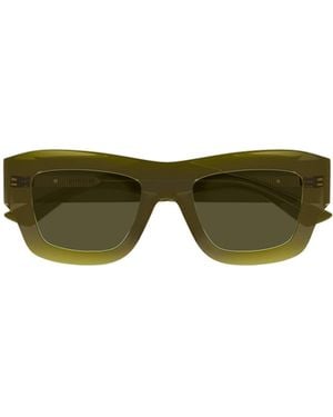 Bottega Veneta Eyewear Ultrathin Squared Sunglasses - Green