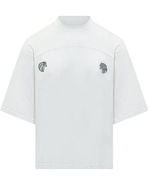 Mordecai Falcon Print Oversized T-Shirt - White