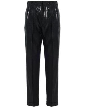 Maison Margiela Shiny Crease Front Trousers - Black