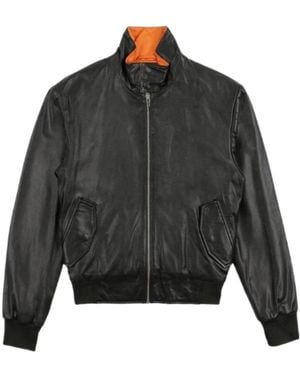 McQ Logo Leather Jacket - Gray