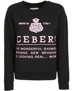 Iceberg Logo Print Jumper - Black