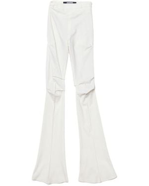 Jacquemus High-Waisted Flared Trousers - White