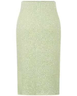 Fabiana Filippi Sequin-Embellished Knitted Skirt - Green