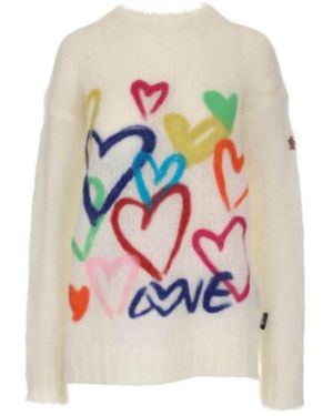 Moncler Love Details Wool Pullover - White