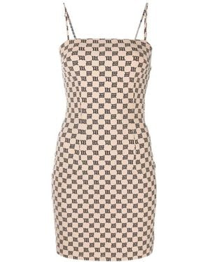 MISBHV Monogram-Print Minidress - Natural