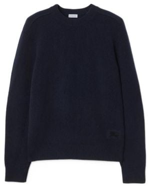 Burberry Ekd Jacquard Knitted Crewneck Jumper - Blue