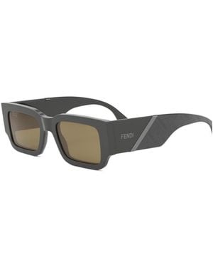 Fendi Eyewear Rectangular Frame Sunglasses - Metallic