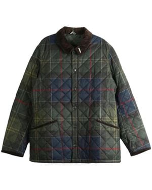 Barbour Classic Quilted Jacket With Check Pattern - Green