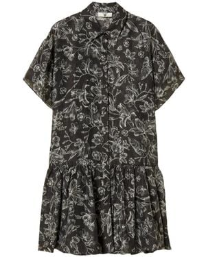 Twinset Floral Ruffled Dress - Black