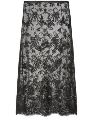 Fendi Peonia Lace Skirt - Gray