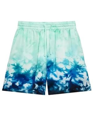 CASABLANCA Tie-Dye Drawstring Shorts - Blue