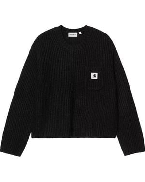 Carhartt Mira Logo Patch Crewneck Jumper - Black