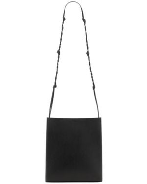 Jil Sander Logo Debossed Strapped Shoulder Bag - White