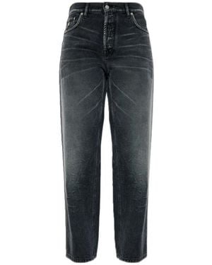 Moschino Logo Straight-Leg Jeans - Grey