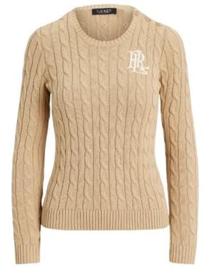 Ralph Lauren Cable-Knit Embroidered Jumper - Natural