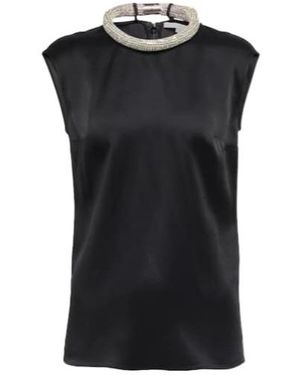 Stella McCartney Crystal-Embellished Satin Top - Black