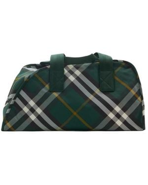 Burberry Shield Checked Motif Travel Bag - Green