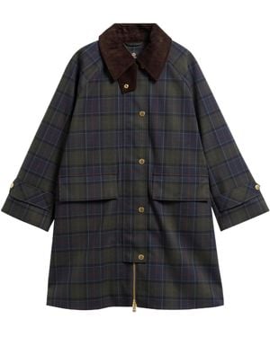 Barbour Corduroycollar Plaid Field Coat - Black