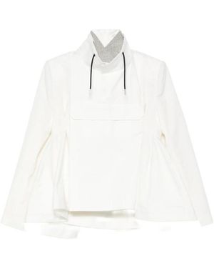 Sacai Long-Sleeved Drawstring Blazer - White