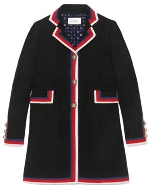 Gucci Wool Jacket With Webbing - Black