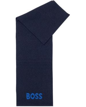 BOSS Patterned Scarf - Blue