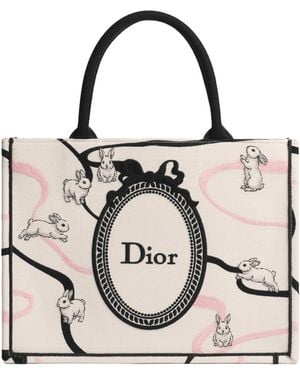 Dior Medium Book Tote With Strap - Natural