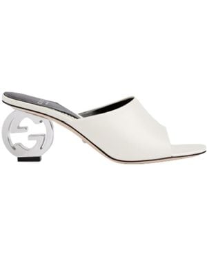 Gucci Gg Leather Sandals - White