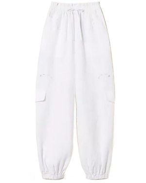 Twinset Madeira Embroidered Sweatpants - White